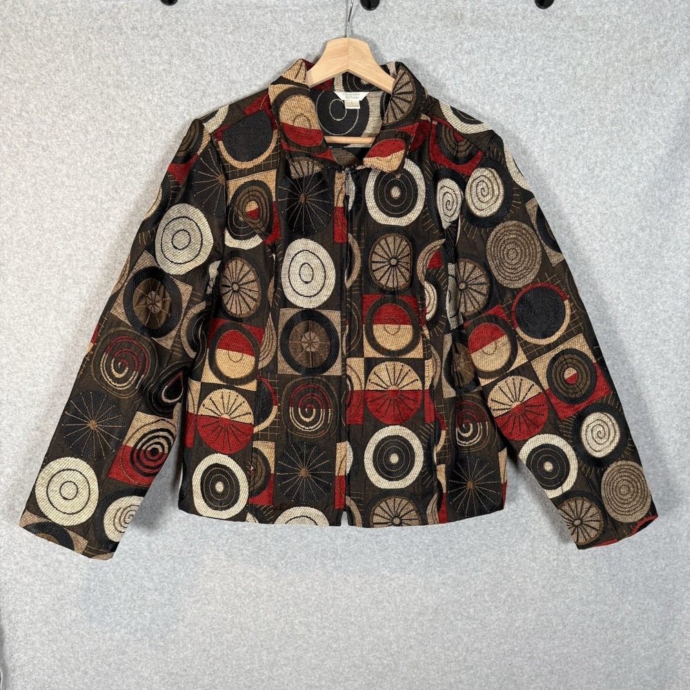 Christopher banks jacket womens large vintage zip up tapestry 90s
